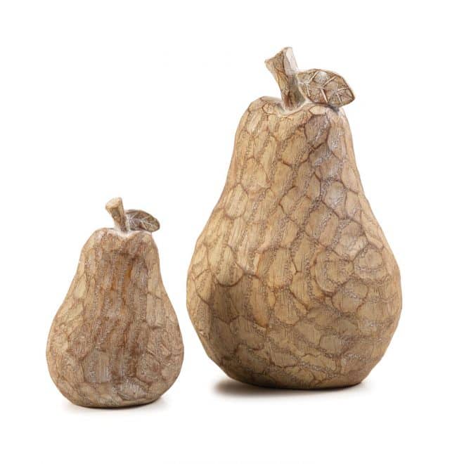 Pear - Set of 2 - Tan Wood Finish