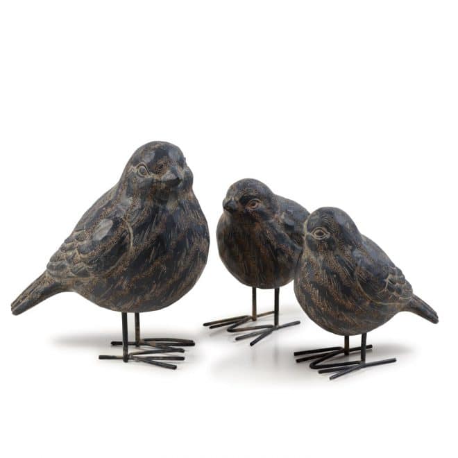 Birdie - Set of 3 - Charcoal Wood Finish