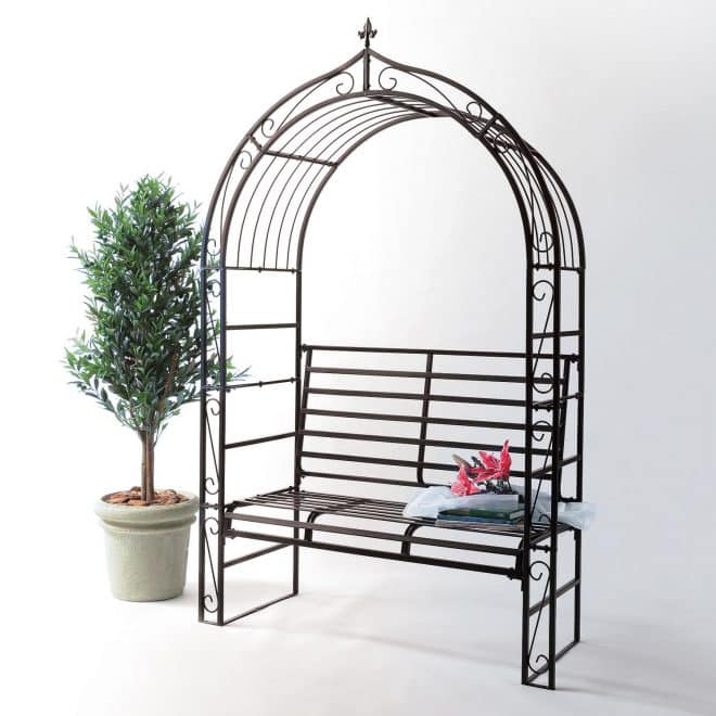 Garden Arch with Seat - Sabi - Black